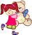 MENINA C/ URSO - Imagem 1