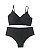 Conjunto de sutiã e calcinha sem costura - PRETO - Imagem 1