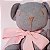 Urso Articulado de pano para Bebês cinza e rosa G - Imagem 2