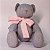 Urso Articulado de pano para Bebês cinza e rosa G - Imagem 1