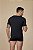 Camiseta decote em "V" microfibra preta - Imagem 4