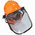 CAPACETE COM PROTEÇÃO FACIAL E ABAFADOR CONCHA - COR LARANJA - Imagem 2
