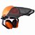 CAPACETE COM PROTEÇÃO FACIAL E ABAFADOR CONCHA - COR LARANJA - Imagem 4
