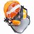 CAPACETE COM PROTEÇÃO FACIAL E ABAFADOR CONCHA - COR LARANJA - Imagem 5