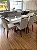 Mesa de jantar Jordana 6 lugares 1,60x90 cadeira em linho e madeira - Imagem 1