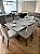 Mesa de jantar Jordana 6 lugares 1,60x90 cadeira em linho e madeira - Imagem 2