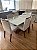 Mesa de jantar Jordana 6 lugares 1,60x90 cadeira em linho e madeira - Imagem 3