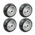 Kit Rodas 3 Pol. R 312 BP para Rodízio 60kg (4 unidades) - Imagem 1