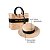 KIT BOLSA DE PALHA + CHAPÉU DE PALHA PARIS ABA MÉDIA COM FAIXAS PRETAS - Imagem 2