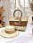 KIT BOLSA DE PALHA + CHAPÉU DE PALHA PARIS ABA MÉDIA COM FAIXAS CARAMELLO - Imagem 1
