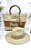 KIT BOLSA DE PALHA + CHAPÉU DE PALHA PANAMÁ PALHA NOBRE FAIXA CARAMELO - Imagem 1
