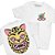 Onça e Máscara de Carnaval - FRENTE e COSTAS - Camiseta Basicona Unissex - Imagem 1