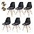 Conjunto de 6 Cadeiras Cozinha Charles Eames Preta - Base Madeira Resistente - Imagem 1