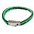 PULSEIRA COURO TRANÇADO DUPLO VERDE - Imagem 1