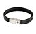 PULSEIRA COURO PRETO 2 TIRAS - Imagem 1