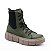 Bota Feminina Tratorada em Couro Legítimo Cadarço e Zíper  do 33 ao 44– Verde Militar - Imagem 1