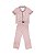 Pijama Adulto Feminino Calça e Camisa Manga Curta Listrado Rosa e Azul - Imagem 1