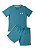 Pijama Infantil Masculino Shorts e Camiseta Manga Curta Azul Bike - Imagem 1