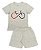 Pijama Infantil Masculino Shorts e Camiseta Manga Curta Mescla Claro Bike - Imagem 1