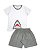 Pijama Infantil Masculino Shorts e Camiseta Manga Curta Tubarão - Imagem 1