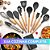Kit 12 Utensílios De Cozinha Silicone Talheres Cabo de Madeira - Imagem 10