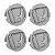 Jogo de Calotinhas 58mm Centro de Roda Honda FIT Civic City Prata com Cromado - Imagem 1