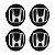 Jogo de Calotinha 69mm Centro de Roda Honda CRV HRV Accord Preta com Cromado - Imagem 1