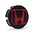 Jogo de Calotinhas 58mm Centro de Roda Honda FIT Civic City WRV Preta com Vermelho - Imagem 2