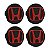 Jogo de Calotinha 69mm Centro de Roda Honda CRV HRV Accord Preto com Vermelho - Imagem 1