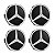 Jogo Calotinha Mercedes 75mm Preta Fosca com Emblema Cromado - Imagem 1
