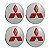 Jogo Calotinha 60mm Centro Roda Mitsubishi Lancer Asx Outlander Prata com Vermelho - Imagem 1