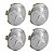 Jogo Calotinha 60mm KRMAI Peugeot 206 207 307 208 308 408 Hoggar Prata com Cromado - Imagem 1