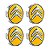 Jogo Calotinha 60mm Centro de Roda Citroen Aircross C3 C4 Amarela - Imagem 1