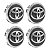 Jogo Calotinha 55mm Centro de Roda Toyota Corolla Etios Grafite - Imagem 1