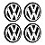 Jogo Calotinha 65mm Centro de Roda VW Jetta Amarok Golf Fusca Preta - Imagem 1