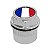 Capa Bico de Válvula Cromado Pneu Bandeira França - Imagem 2
