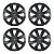 Jogo Calota Esportiva aro 14 Prime Grafite Emblema Fiat Preto - Imagem 1