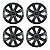 Jogo Calota Esportiva aro 14 Prime Grafite Emblema Ford Preto - Imagem 1