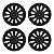 Jogo Calota Esportiva aro 13 Passat CC Preta Fosca emblema Ford Preto - Imagem 1