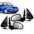 Par Retrovisor Gol Parati Bola 2P 1995 1999 c/ acabamento - Imagem 1