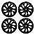 Jogo Calota Esportiva aro 14 DS4 Preta Brilhante Emblema Fiat Preto - Imagem 1
