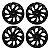 Jogo Calota Esportiva aro 13 DS4 Preta Brilhante Emblema Ford Preto - Imagem 1