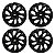 Jogo Calota Esportiva aro 13 DS4 Preta Brilhante Emblema GM Preto - Imagem 1