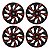 Jogo Calota Esportiva aro 14 DS4 Red Cup Emblema Fiat Preto - Imagem 1