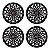 Jogo Calota Esportiva aro 14 Moove Black Silver Emblema Fiat Vermelho - Imagem 1