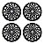 Jogo Calota Esportiva aro 14 Moove Black Silver Emblema Ford Prata - Imagem 1