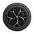 Calota Esportiva aro 14 Moove Black Silver Emblema Peugeot - Imagem 3