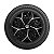 Calota Esportiva aro 14 Moove Black Silver Emblema Volkswagen - Imagem 3