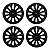 Jogo Calota Esportiva aro 13 Passat CC Preta Brilhante emblema Ford Preto - Imagem 1