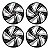 Jogo Calota Esportiva Aro 14 Nitro Black Silver emblema Fiat Vermelho - Imagem 1